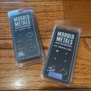 Morbid Metals Silver Surgical Steel Piercing Pair